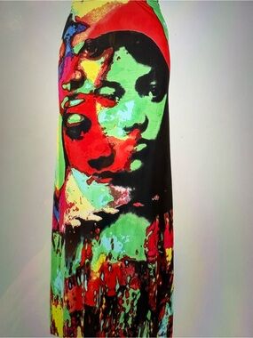 Jean Paul Gaultier Femme Bright Yellow Red Multicolor Print Top